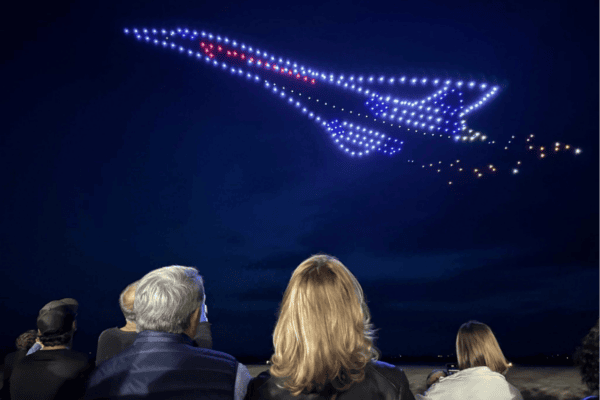 Concorde themed drone show by Allumee