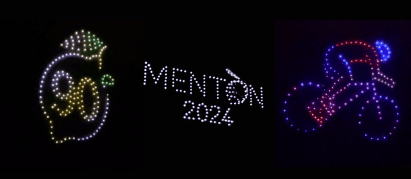 spettacolo con i droni a Menton nel 2024