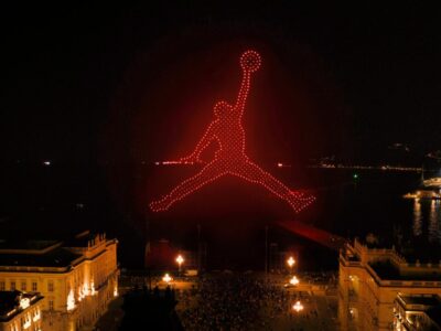 drone show in Trieste tribute to Michael Jordan