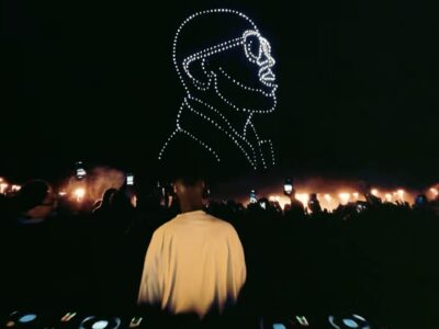 600-drone show for Black Coffee