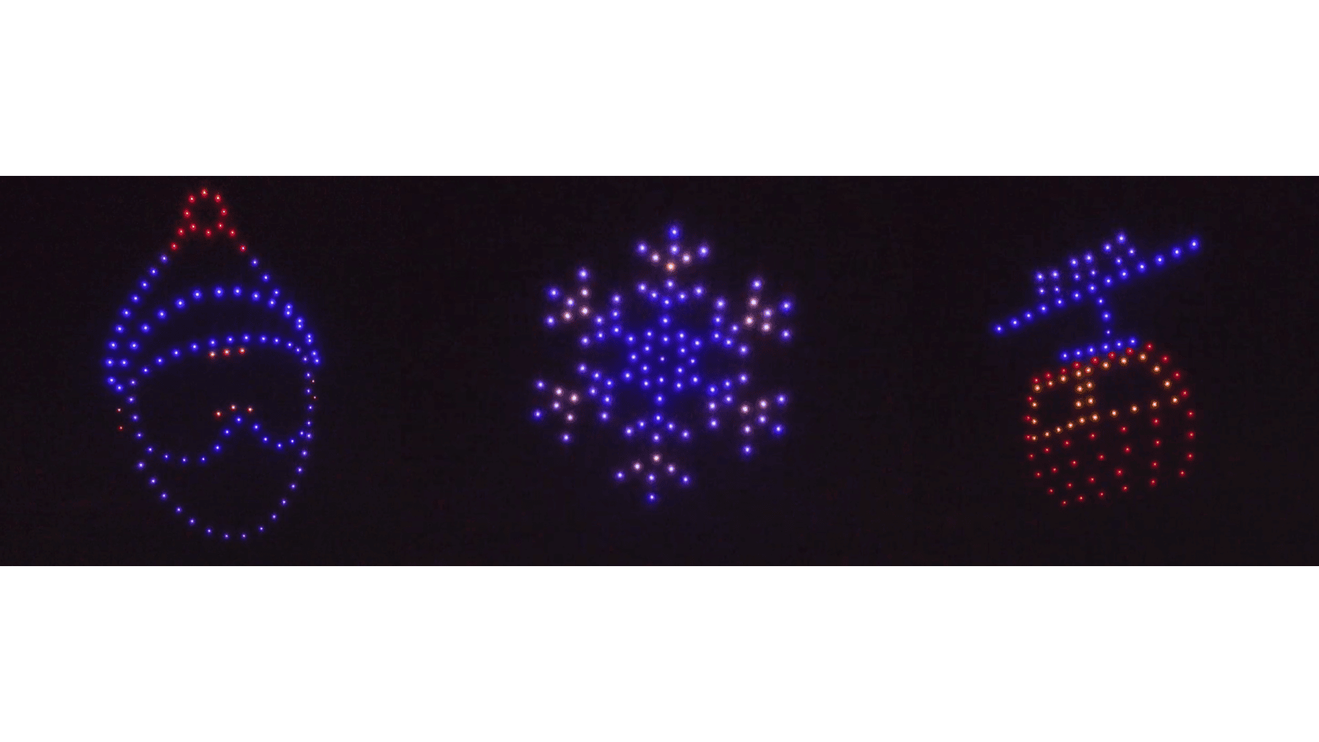 formes effectuées lors d'un show de drones aux arcs 1800