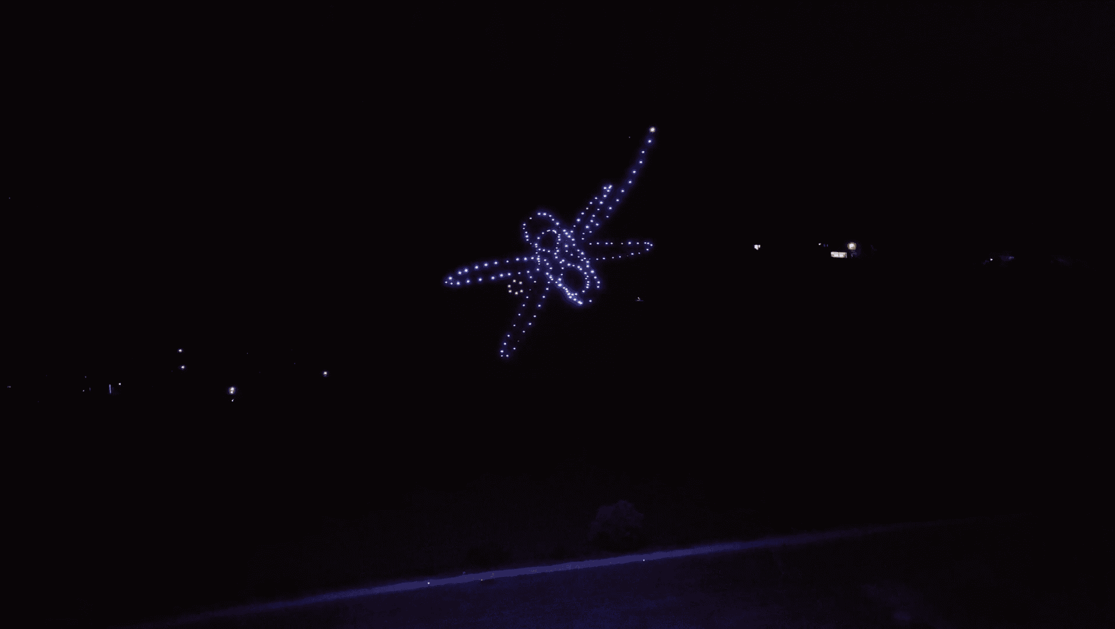 drones lumineux Allumee